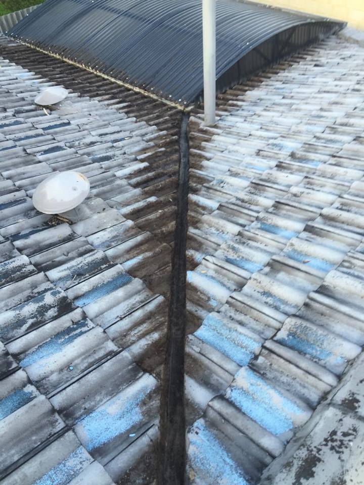 Gutters after vacuum cleaning